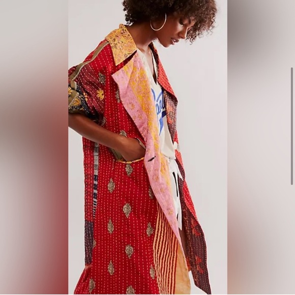 NWOT Free People Island Bright Duster Sz M/ MSRP $398 - Picture 4 of 12